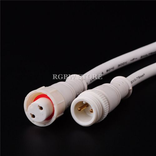 2 pairs 2pin Waterproof connector led,White color,Engineering Plastics,PBT, IP6