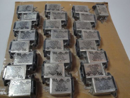 25 EACH IEC RECEPTACLE W/ 2 AMP FILTER 115/250VAC Made in USA UL CSA