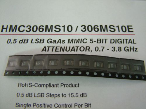 HITTITE  HMC306MS10 LOT OF 10 PCS  0.7 - 3.8GHz  DIGITAL RF ATTENUATOR SMT MMIC