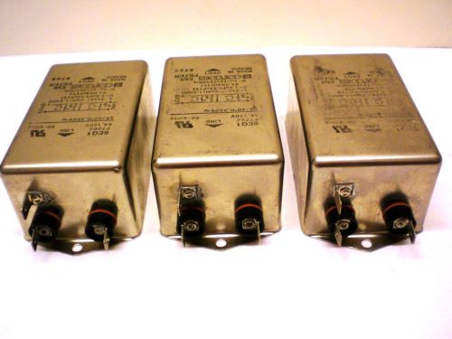 3 TYCO/Corcom Electronic EMI Filters 6 Amps 120V 50-60Hz, 4 Coils,4 Cap. l Res.