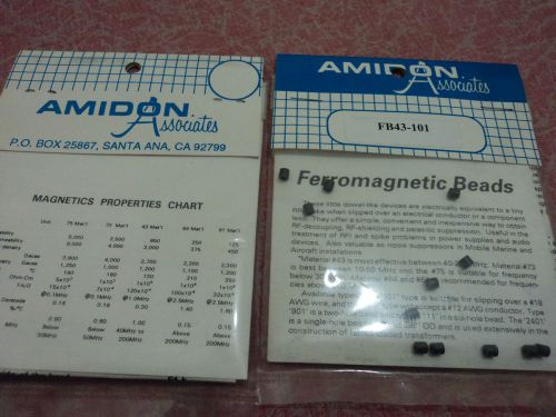 Ferrite magnetic beads fb-43-101 amidon brand new old stock 2 pack of 12 pcs for sale