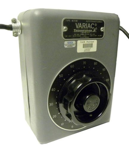 Technipower variac autotransformer 0-120 vac 20 amps model w20m - sold as is for sale