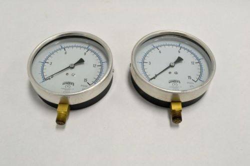Lot 2 winters p419 thermogauge pressure gauge 0-15psi 0-100kpa 1/4in npt b200889 for sale