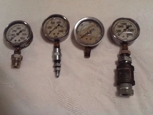 Misc. 3- OIL FILLED PRESSURE GAUGES ~ Plus One Without The Oil