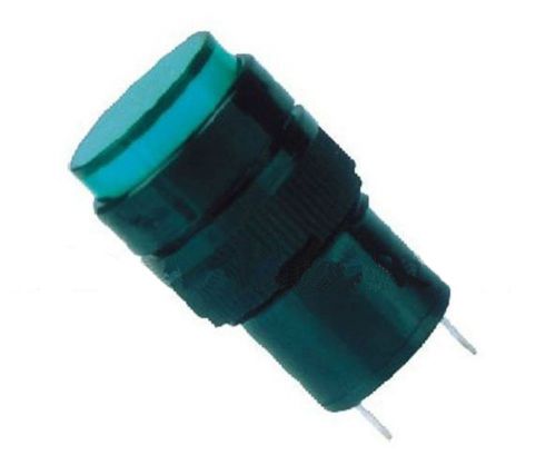(2)Indicator Light 2 Pins Green 220VAC Signal Lamp 16mm Mounting Hole NXD-213