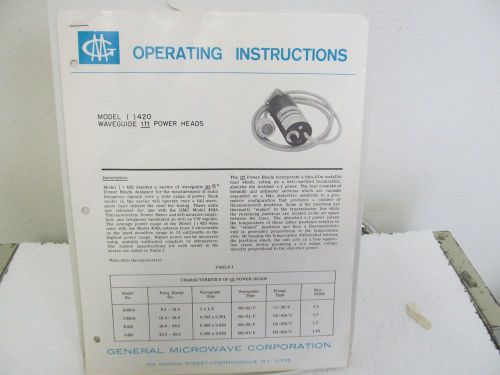 General microwave 420 waveguide tft power heads operating instructions for sale