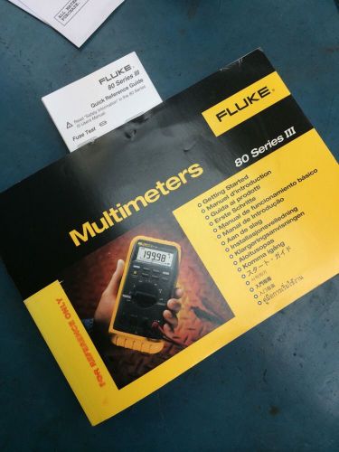 Fluke Multimeters 80 Series V Manual and CD Disk
