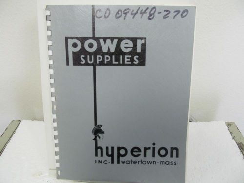 Hyperion Ind. HY-A1-F25-3R --AC-DC Voltage Regulated Power Supply Instruc Manual