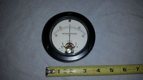 Vintage Weston Direct Current DC Microamperes 0 - 50 Panel Meter 1531 Steampunk
