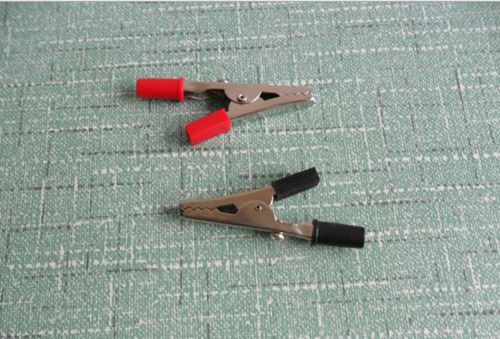 4pcs insulating plastic handle test lead alligator clips clamps 50mm for sale