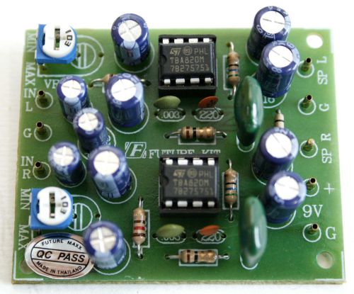 2w mini stereo amplifier  tba820m  easy 3 - 12vdc supply assembled kit [ fa603 ] for sale
