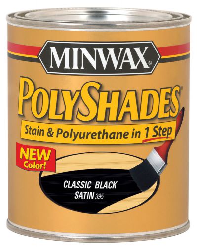 Minwax 61995 Polyshades Wood Stain, Satin Classic Black - 1 Quart