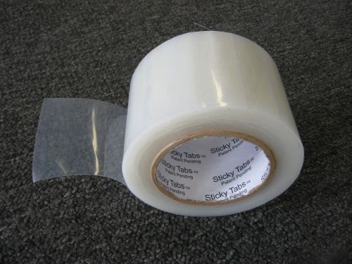 Carpet Cleaning Sticky Tabs 3&#034; x 3.5&#034;, 100&#039; Roll