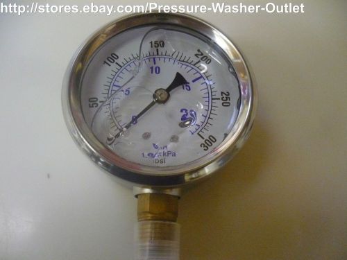 0-300 psi liquid filled pressure gauge pic brand 1/4npt bottom mount 2 1/2 face for sale