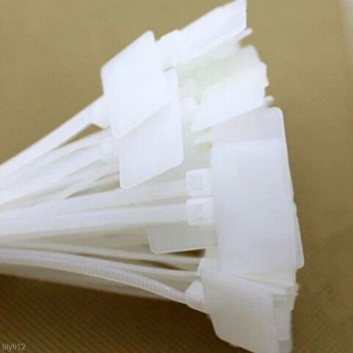 3*100mm Wire Cable Label Mark Marking Tag 500Pcs Plastic Zip Ties Tags Sign Tie