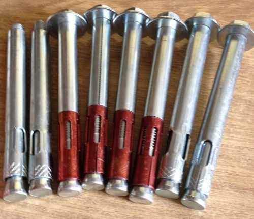 Red head dynabolt ramset concrete sleeve anchors 5/8&#034; x 6&#034; 8pcs. for sale