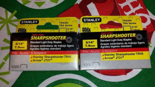 Stanley Sharpshooter 5/16&#034; Standard Light Duty Staples TRA205 1000 ct Pack X 2