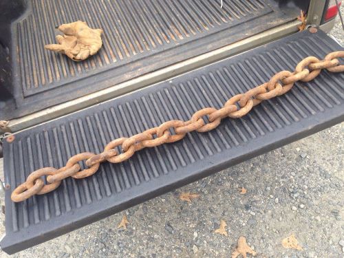 Large Steel Chain Industrial 4 Foot Long ~ 4&#034; Links X 20 ~ 30 Lbs Of Heavy Chain