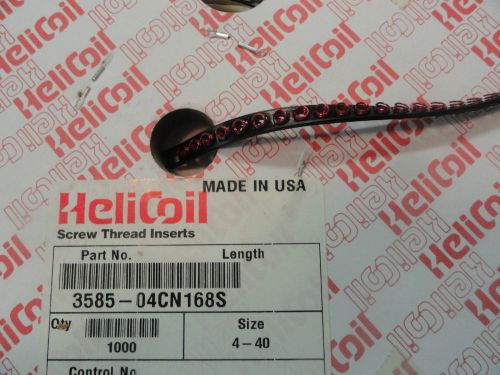 Heli-coil 4-40 x 1.5d (.168&#034;) screw thread inserts, 3585-04cn168s, partial roll for sale