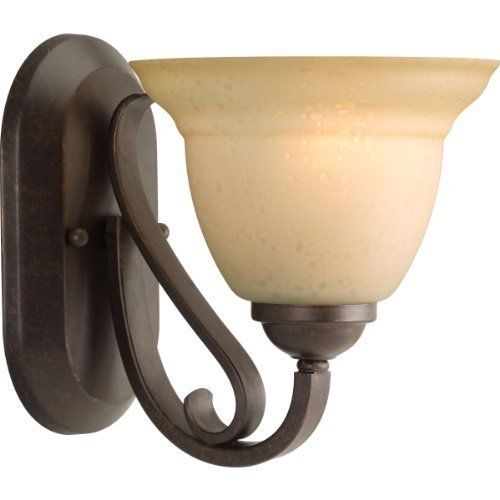 Progress lighting p2881-77 1-light wall bracket with tea stained glass  forged b for sale