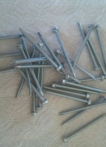 Hex washer head  #12 x 3&#034; - pk 30 self-drilling hek screws- zinc for sale