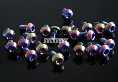 Rockbros titanium ti avid disc rotor bolt rainbow finish m5 x 10mm 72pcs for sale