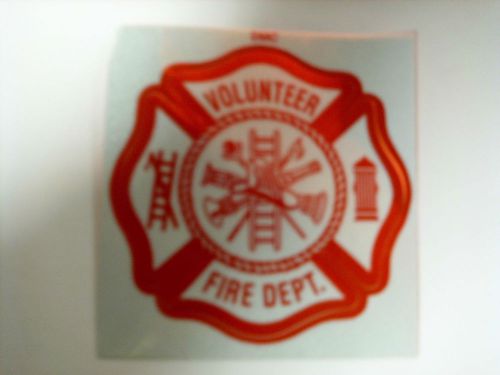 VOLUNTEER FIRE DEPT. 3&#034; Maltese OUTSIDE MOUNT WINDOW  Sticker Decal