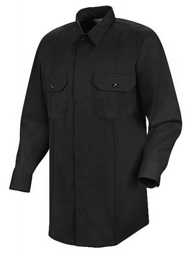Topps security emt ems police black uniform shirt long sleve size 18 34/35 for sale
