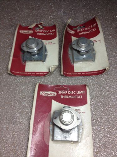(rr23-4) lot of 3 dayton snap disc limit thermostats for sale