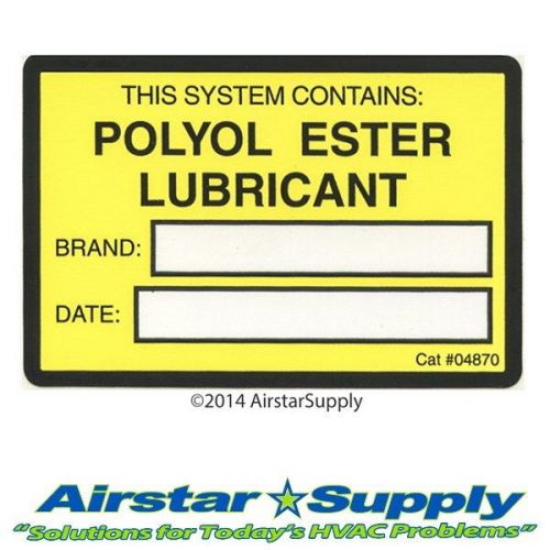 &#034; This System Contains &#034;  •  Polyol Ester POE Lubricant • Pack of (10)