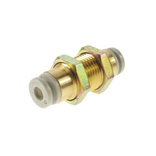 (5) One Touch Connectors Brass Bulkhead Union 4mm Tube Replace SMC KQ2E04-00