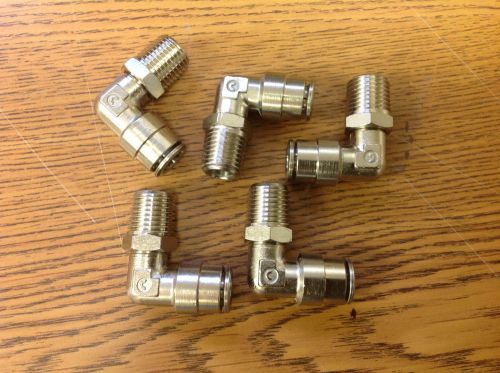 PUSH TO CONNECT SWIVEL MALE 5/16&#034; TUBE 1/4&#034; MALE PIPE ELBOW 1169X5X4S LOT OF 5