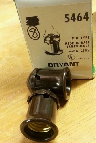 Medium base lamp holder pin type 660W 250V Brown(Lot of 10) by Bryant NIB; #5464