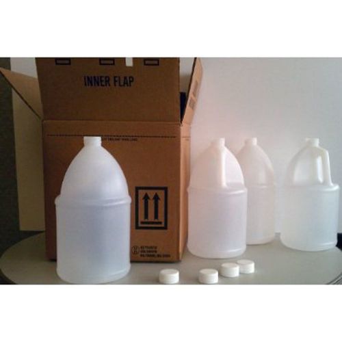 4 x 1 gallon hdpe industrial jugs chemical resistant with caps for sale
