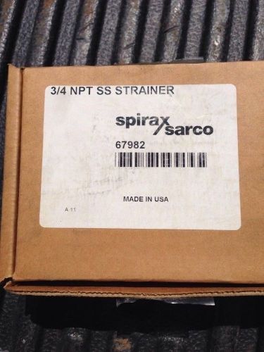 Spirax Sarco 67982 3/4&#034;NPT Stainless Strainer