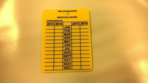 25 4 year fire extinguisher plastic inspection record tags 3&#034; x 21/4&#034; for sale