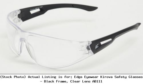 Edge Eyewear Kirova Safety Glasses - Black Frame, Clear Lens AB111