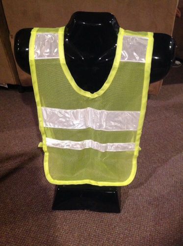 Small Fluorescent Yellow Safety Reflective Mesh Vest  Fits Over Clothing New