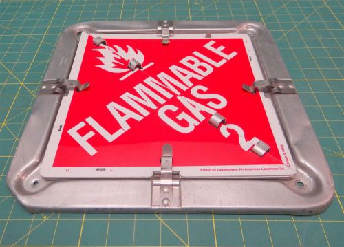 Metal Placard Flip Frame Safety Sign - 9 Different Signs in One - 13.5&#034; x 13.5&#034;