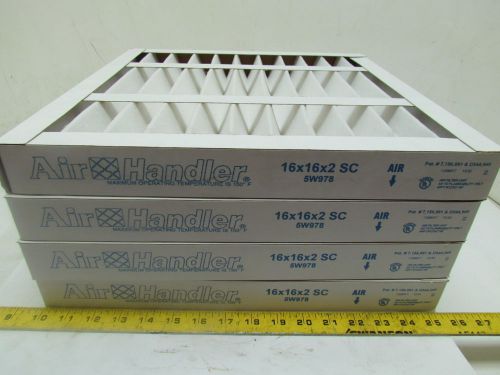 Air Handler 5W978 Pleated Air Filter Standard Capacity 16X16X2 Lot of 4