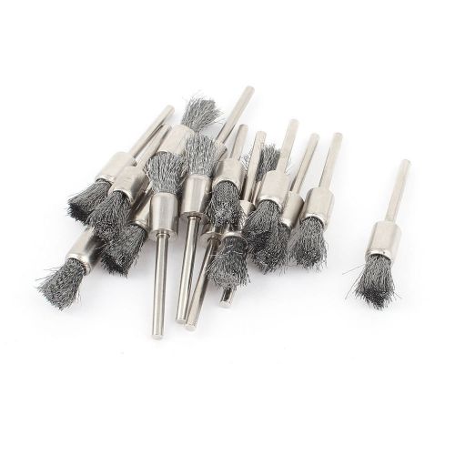 16 Pieces 3mm Mandrel Gray Wire Pen Polishing Brush for Dremel Rotary Tool