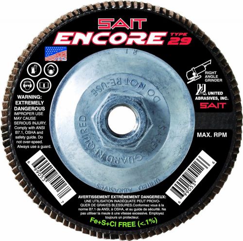 NEW SAIT 79111 Encore Type 29 Flap Disc, 4-1/2 X 5/8-11 Z 120X, 10 Pack