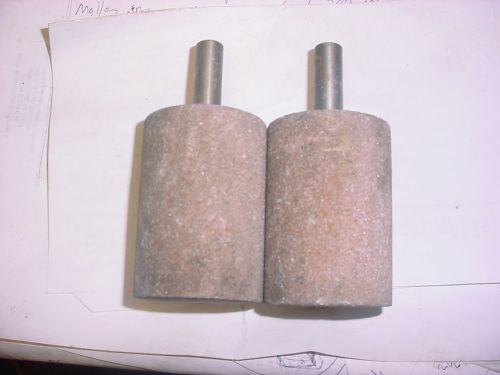 Lot of 2 grinding grinder stone wheel 2&#034;od 3&#034;l 1/2&#034; stem shank metal die for sale