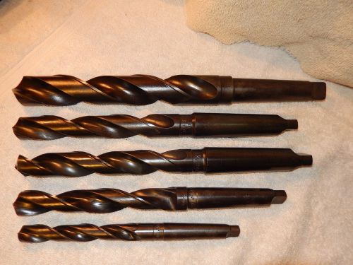 TAPER SHANK DRILL BITS, 1 1/2, 1 1/8, 1 7/64, 11/64, AND 11/16