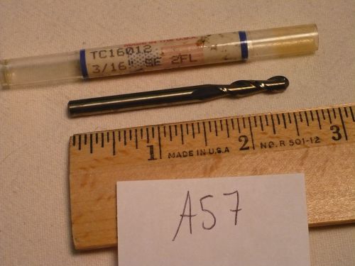 1 new titan 3/16&#034; diameter carbide end mill. 2 flute. long. ball {a57} for sale