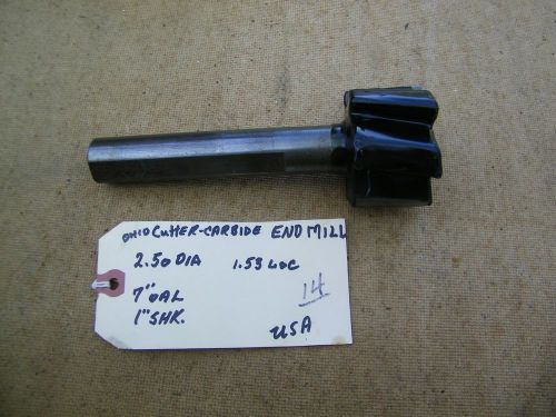 Ohio cutter - 6 flute carbide reamer - 2.50&#034;- dia. usa - for sale