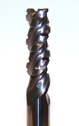 1/4&#034; carbide endmill for aluminum roughing, 3/4&#034; loc for sale