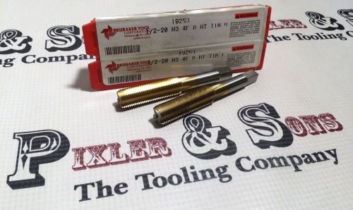 Pair of brubaker 4 fl h3 tin coated taps 1/2-20 / 1/2&#034; x 20 for sale