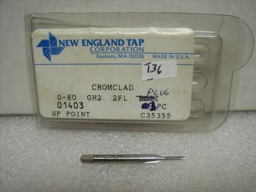 0-80 tap gh2 2 flute spiral point chrome plug tap hss usa – new – 1 pc-t36 for sale