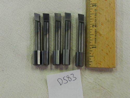 5 USED SOLID CARBIDE BORING BARS. 3/8&#034; SHANK. MICRO 100 STYLE. USA. COATED D583